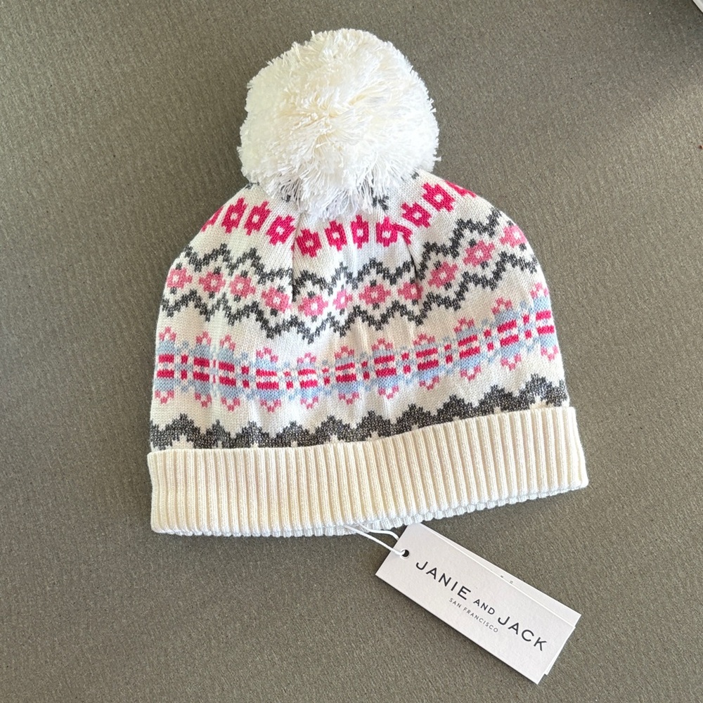 Janie and Jack Fair Isle Pom Beanie Hat